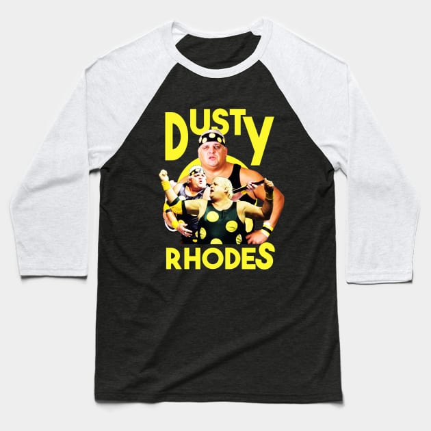 dusty rhodes vintage funny Baseball T-Shirt by Shelter Art Space